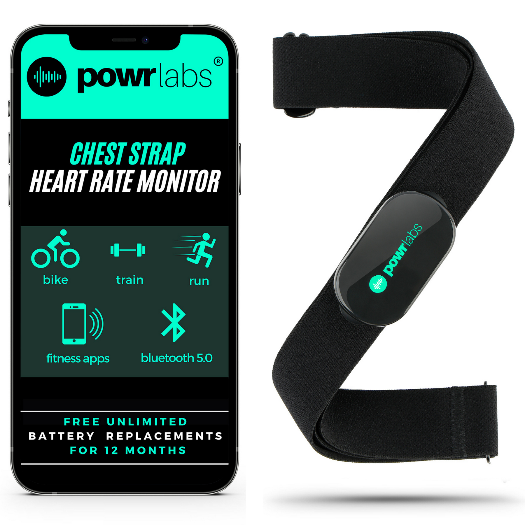 Powr Labs® Chest Heart Rate Monitor (ANT+ & Bluetooth 4.0 Dualband) –  PowrLabs